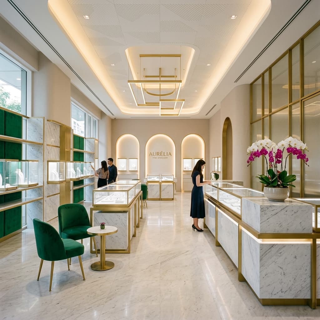 Ncumisa showroom interior with elegant display cases